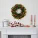 The Holiday Aisle® 24" PVC Wreath Traditional Faux in Green/White | 24 H x 24 W x 6 D in | Wayfair 8791E8EE9DF745369256E8C26543442D