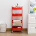 walsport Mobile 4-Tier Metal Mesh Rolling Utility Cart Metal in Red | 43 H x 18 W x 14 D in | Wayfair USBO-4507