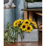 Gracie Oaks Arrian Farmhouse Rectangular 3-Piece Planter Box Set w/ Handle Metal in Gray | 8 H x 19 W x 12 D in | Wayfair 94650