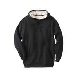 Men's Big & Tall Sherpa-Lined Thermal Waffle Pullover Hoodie by KingSize in Black (Size 3XL)
