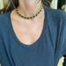 Urban Outfitters Jewelry | Gold Metal Choker Link Necklace W/ Black In Chain | Color: Black/Gold | Size: Os