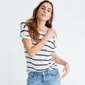 Madewell Tops | Madewell Striped Cotton Crewneck Tee | Color: Blue/White | Size: Various