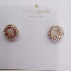 Kate Spade Jewelry | Kate Spade New Rhinestone Circling Spade Earrings | Color: Gold/Silver | Size: 1/2"