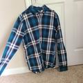 American Eagle Outfitters Shirts | Blue American Eagle Lt/Gl Flannel | Color: Blue/White | Size: L