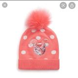 Disney Accessories | Minnie Mouse Beanie Hat With Pom Pom | Color: Pink/Silver | Size: Various