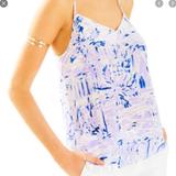 Lilly Pulitzer Tops | Lilly Pulitzer Silk Racerback Tank Top | Color: Purple/White | Size: Xs