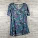 Lularoe Tops | Lula Roe Tunic Blouse Tops Shirt Dress Printed | Color: Blue/Green | Size: Xxs