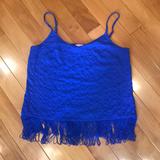 Lilly Pulitzer Tops | Lilly Pulitzer Blue Fringe Tank | Color: Blue | Size: S