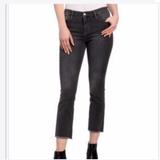 Free People Jeans | Free People Jeans Raw Hem Straight Crop Jeans | Color: Black | Size: 29