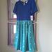 Lularoe Dresses | Lularoe Amelia Dress | Color: Blue/Green | Size: M