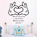 Disney Wall Decor | Disney Mickey Heart And Hands Wall Decal | Color: Black | Size: 22 L X 23 H Inches