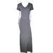 Anthropologie Dresses | Deletta Anthropologie Striped Gray Black Long Maxi Jersey Stretch Dress Small | Color: Black/Gray | Size: S