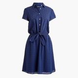 J. Crew Dresses | J Crew Eyelet Collared Tie-Front Dress (Xs) | Color: Blue | Size: Xs