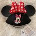 Disney Accessories | Disney Minnie Mouse Ears With Felt Cap Chin Strap | Color: Black/Red | Size: Os