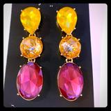 J. Crew Jewelry | J Crew Triple Drop Earrings | Color: Red/Yellow | Size: Os