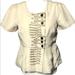 Anthropologie Jackets & Coats | Floreat Pleated Polka Dot Jacket Blazer Size 4 | Color: Cream | Size: 4