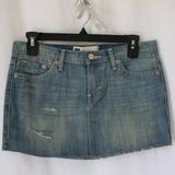 Levi's Skirts | Levis Size 25 Distresse Denim Jeans Mini Skirt | Color: Blue | Size: 25
