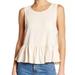 Free People Tops | Free People Relaxed Distressed Peplum Top | Color: Cream/Pink | Size: L