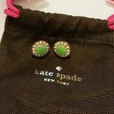 Kate Spade Jewelry | Kate Spade Green & White Crystals Stud Earrings | Color: Gold/Green | Size: Os