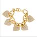 J. Crew Jewelry | J.Crew Gold Hearts Charm Bracelet | Color: Gold | Size: Os