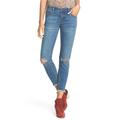 Free People Jeans | Free People Cropped Distressed Ripped Jeans | Color: Blue | Size: 24