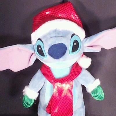 Disney Toys | Disney Stitch Holiday Santa Hat Scarf Green Gloves | Color: Blue/Red | Size: Osg