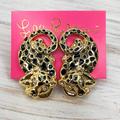 Lilly Pulitzer Jewelry | Lilly Pulitzer Gold Tone Cheetah Stud Earrings | Color: Black/Gold | Size: Os