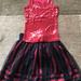 Disney Dresses | Disney, Girls Top And Bottom W/Sequins And Veil | Color: Black/Red | Size: Girls M-L