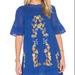 Free People Dresses | Blue Embroidered Dress | Color: Blue/Red | Size: S