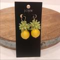 J. Crew Jewelry | J.Crew Pineapple Thread & Bead Dangle Earrings | Color: Green/Yellow | Size: Os