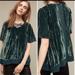 Anthropologie Tops | Maeve Anthropologie Crushed Green Velvet Top | Color: Green | Size: S