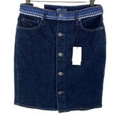 Levi's Skirts | Levi's Button Front Embroidered Waistband Skirt | Color: Blue | Size: 28