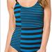 Michael Kors Swim | Michael Kors Swim Lux Teal Striped Group Strappy | Color: Black/Blue | Size: Various