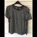 J. Crew Tops | J Crew Window Pane Silk Blouse Size 4 | Color: Black/White | Size: 4