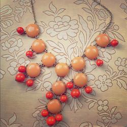 J. Crew Jewelry | Glam J Crew Orange Bubble Statement Necklace | Color: Gold/Orange | Size: Os