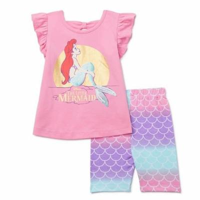 Disney Matching Sets | Disney Ariel Cute Short Leggings Set | Color: Pink/Silver | Size: Various