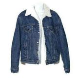 Levi's Jackets & Coats | Levis Denim Sherpa Jacket 80s Vtg Jean Fleece 44 | Color: Blue/White | Size: L