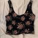 Urban Outfitters Tops | Floral Print Lace Crop Top | Color: Black | Size: S