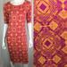 Lularoe Dresses | Lularoe Jersey Stretchy Julia Pencil Sheath Dress | Color: Orange/Purple | Size: S