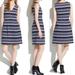 Madewell Dresses | Madewell Gallerist Ponte V-Neck Stripemix Dress | Color: Blue/White | Size: S