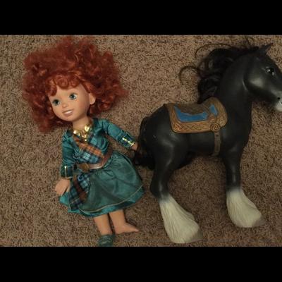 Disney Toys | Disney Merida Doll& Horse | Color: Blue | Size: 14 In