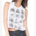 Brandy Melville Tops | Brandy Melville Sadie Vintage Camera Tank Top | Color: Gray/White | Size: One Size Fits All