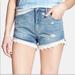 Free People Shorts | Free People Denim Shorts With Lace Trim | Color: Blue | Size: 27