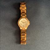 Michael Kors Accessories | Camille White Dial Rose Gold-Tone Ladies Watch | Color: Gold/Tan/White | Size: Small