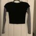 Brandy Melville Tops | Brandy Melville Striped Long Sleeve Crop Top | Color: Black | Size: One Size