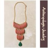 Anthropologie Jewelry | Anthro “Almond Tiers Necklace” By David Aubrey | Color: Green/Pink | Size: Os