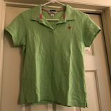 Lilly Pulitzer Tops | Lilly Pulitzer Island Polo | Color: Green/Pink | Size: S