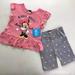 Disney Matching Sets | Disney Minnie Mouse Cute Heart Shorts Set | Color: Pink | Size: 4tg