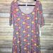 Lularoe Tops | Lularoe (1.0) 2xl Perfect T Floral Print - Bnwt | Color: Purple/Yellow | Size: Xxl