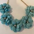 J. Crew Jewelry | Jcrew Floral Necklace | Color: Blue/Green | Size: Os